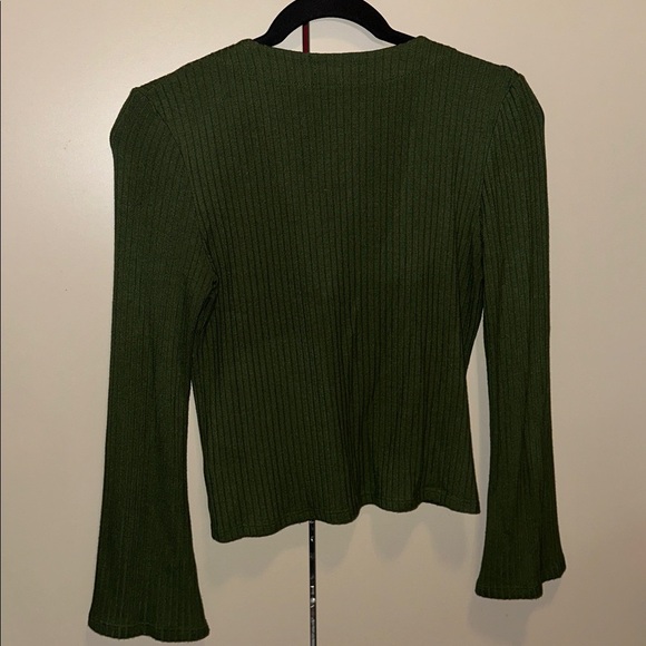 Reformation Gellar Green Ribbed Button-Up Top Size Medium - Picture 7 of 7